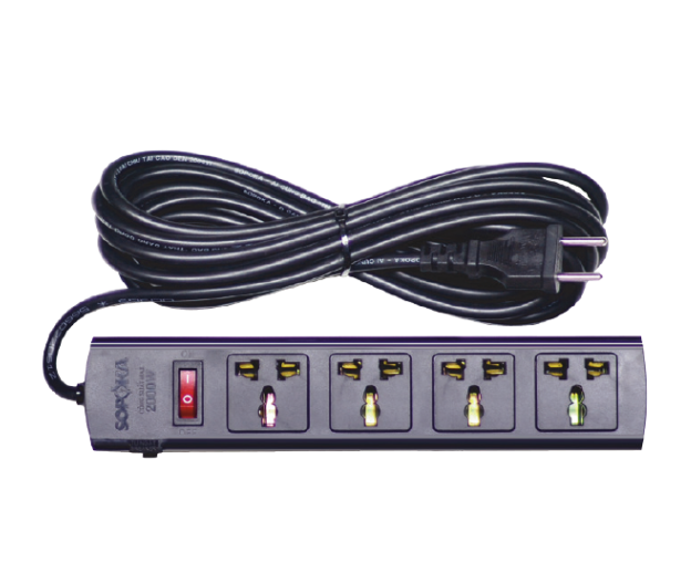 Sopoka ổ cắm lõi sứ chống cháy 4T3 dây 2,5m