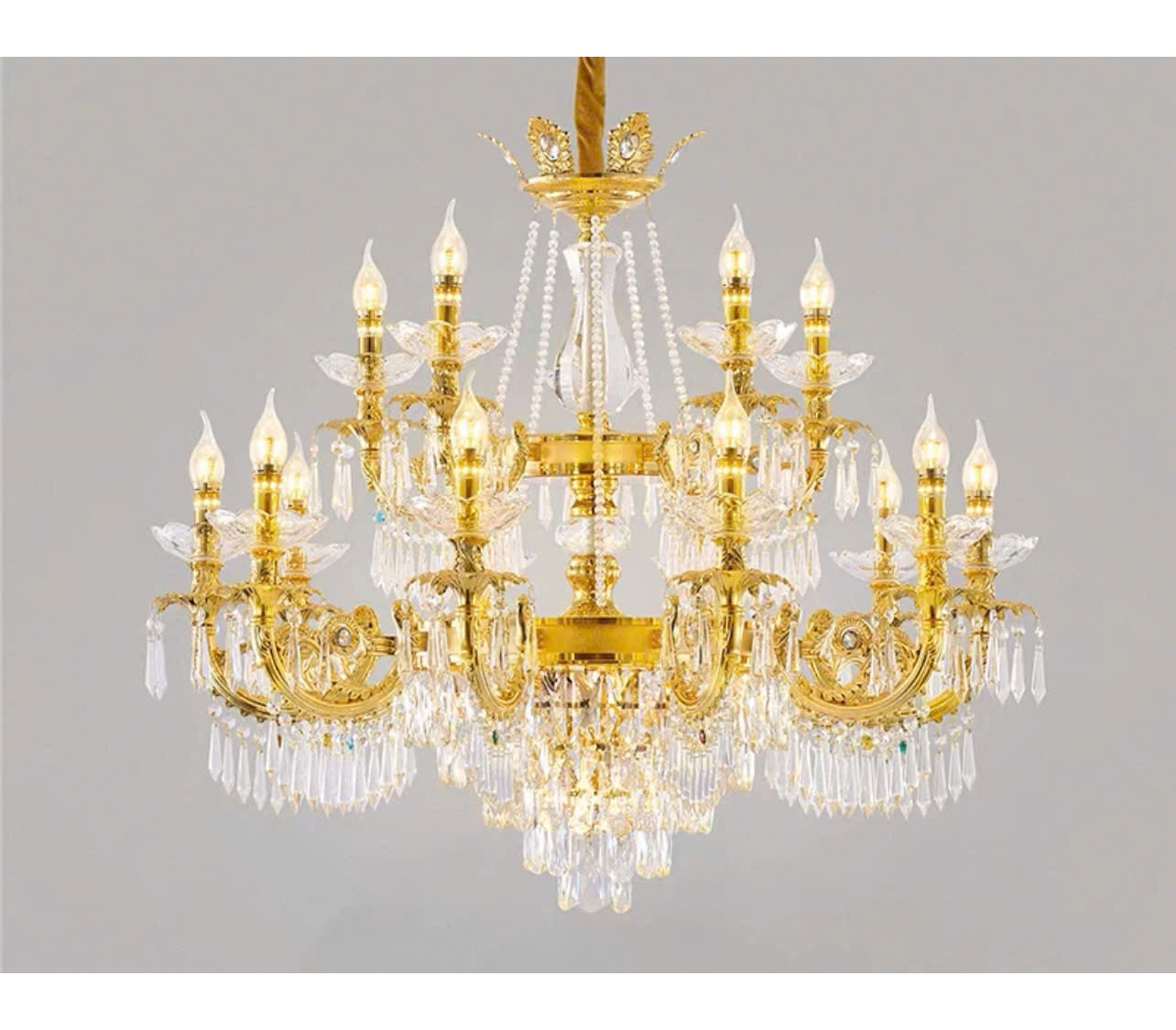 Đèn chùm pha lê nến 15 tay 828/15