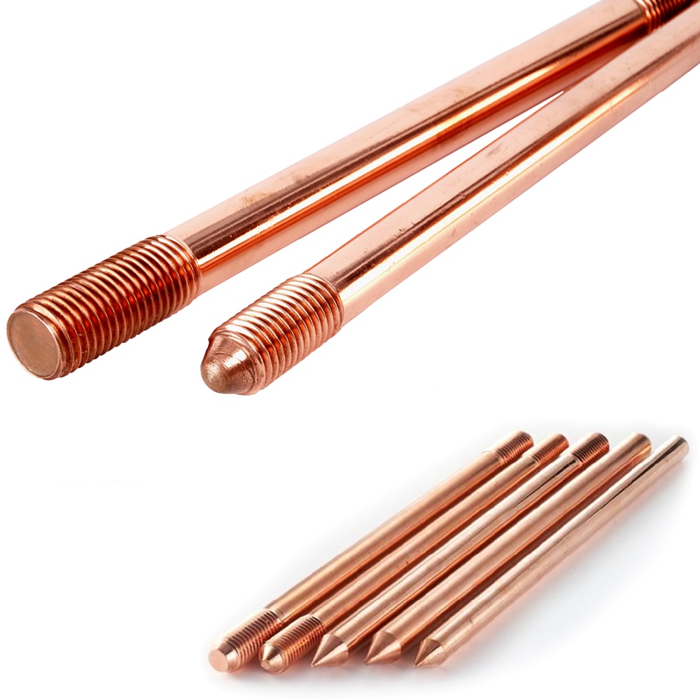 Cọc tiếp địa thép mạ đồng D14x3000mm nhập khẩu từ Ấn Độ