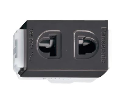 Panasonic Ổ cắm đơn có màn che màu đen ánh kim (Wide series)