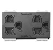 Panasonic nhân ổ 3 chấu kép màu đen ánh kim (Wide series)